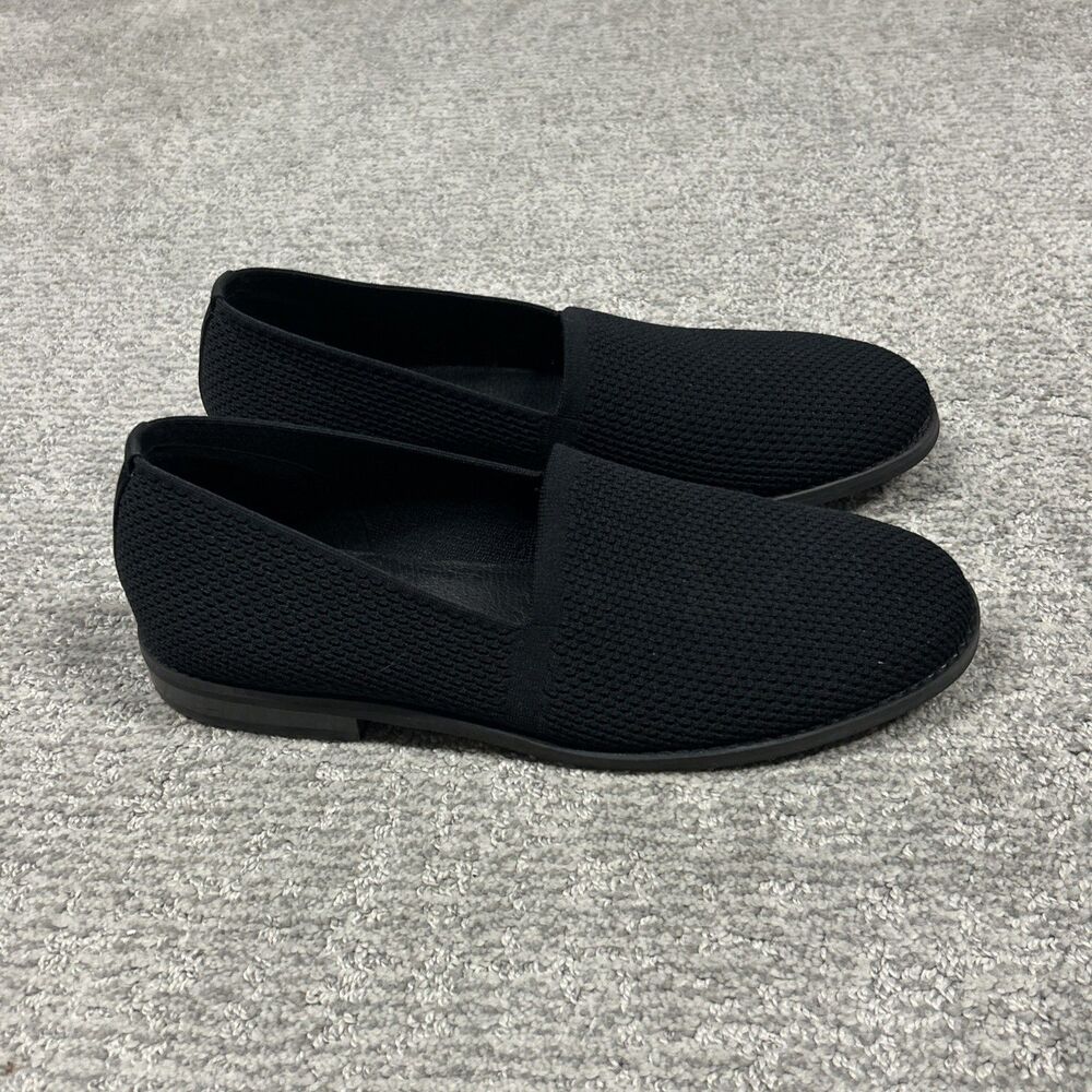 Eileen Fisher Demi Stretch Knit Loafers Womens 10 Shoes Black Fabric Flats